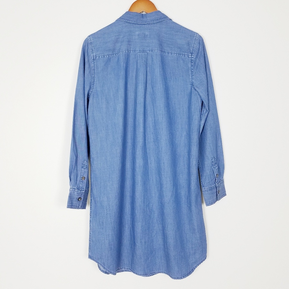 ☆SOLD☆J. Crew Chambray Long Sleeve Shirt Dress M - Picture 4 of 6